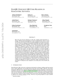 EgoQR: Efficient QR Code Reading in Egocentric Settings