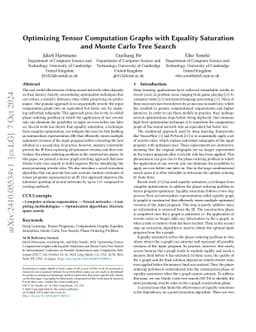 Optimizing Tensor Computation Graphs with Equality Saturation and Monte
  Carlo Tree Search