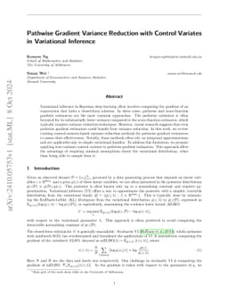 Pathwise Gradient Variance Reduction with Control Variates in
  Variational Inference
