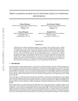 Deep learning-based fault identification in condition monitoring