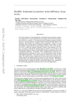 FLOPS: Forward Learning with OPtimal Sampling