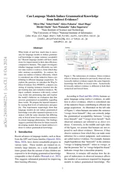 Can Language Models Induce Grammatical Knowledge from Indirect Evidence?