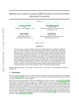 Modeling chaotic Lorenz ODE System using Scientific Machine Learning
