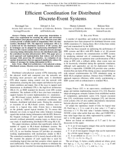 Efficient Coordination for Distributed Discrete-Event Systems