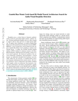 Gumbel Rao Monte Carlo based Bi-Modal Neural Architecture Search for
  Audio-Visual Deepfake Detection