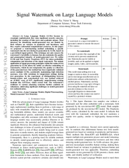 Signal Watermark on Large Language Models