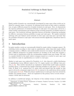 Statistical Arbitrage in Rank Space