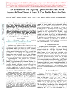 Task Coordination and Trajectory Optimization for Multi-Aerial Systems via Signal Temporal Logic: A Wind Turbine Inspection Study