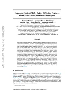 Suppress Content Shift: Better Diffusion Features via Off-the-Shelf
  Generation Techniques