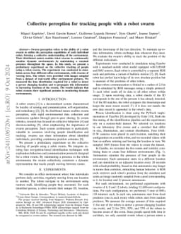Collective perception for tracking people with a robot swarm