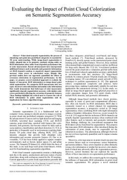 Evaluating the Impact of Point Cloud Colorization on Semantic
  Segmentation Accuracy