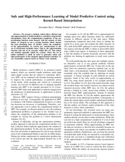 Safe and High-Performance Learning of Model Predicitve Control using
  Kernel-Based Interpolation