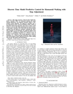 Discrete time model predictive control for humanoid walking with step
  adjustment