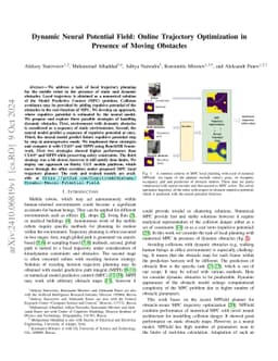 Dynamic Neural Potential Field: Online Trajectory Optimization in
  Presence of Moving Obstacles
