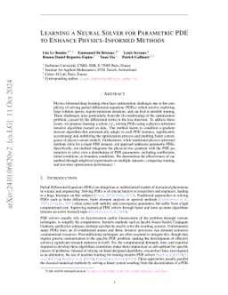 Learning a Neural Solver for Parametric PDE to Enhance Physics-Informed
  Methods