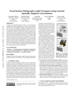 Focal Surface Holographic Light Transport using Learned Spatially
  Adaptive Convolutions