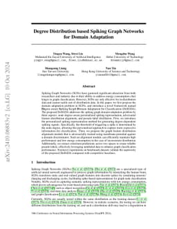 Degree-Conscious Spiking Graph for Cross-Domain Adaptation