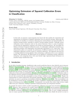 Optimizing Estimators of Squared Calibration Errors in Classification