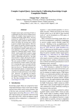 Complex Logical Query Answering by Calibrating Knowledge Graph
  Completion Models