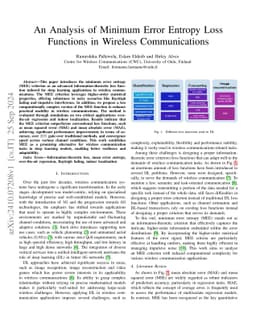 An Analysis of Minimum Error Entropy Loss Functions in Wireless
  Communications