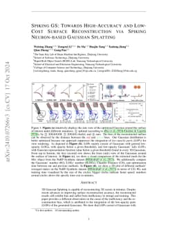 Spiking GS: Towards High-Accuracy and Low-Cost Surface Reconstruction
  via Spiking Neuron-based Gaussian Splatting