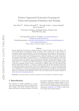 Positive-Augmented Contrastive Learning for Vision-and-Language
  Evaluation and Training