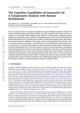 The Cognitive Capabilities of Generative AI: A Comparative Analysis with
  Human Benchmarks