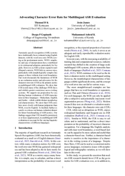 Advocating Character Error Rate for Multilingual ASR Evaluation