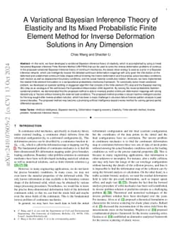 A Variational Bayesian Inference Theory of Elasticity and Its Mixed
  Probabilistic Finite Element Method for Inverse Deformation Solutions in Any
  Dimension