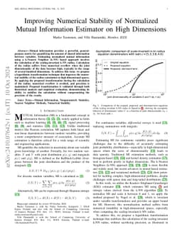 Improving Numerical Stability of Normalized Mutual Information Estimator
  on High Dimensions
