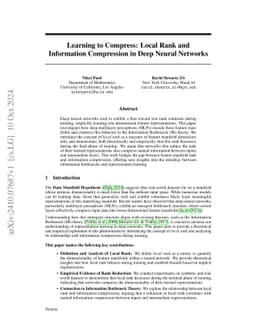 Learning to Compress: Local Rank and Information Compression in Deep
  Neural Networks