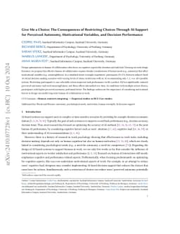 Give Me a Choice: The Consequences of Restricting Choices Through
  AI-Support for Perceived Autonomy, Motivational Variables, and Decision
  Performance