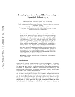 Learning Low-Level Causal Relations using a Simulated Robotic Arm