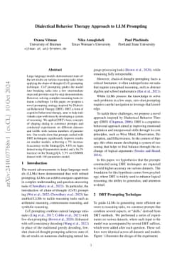 Dialectical Behavior Therapy Approach to LLM Prompting