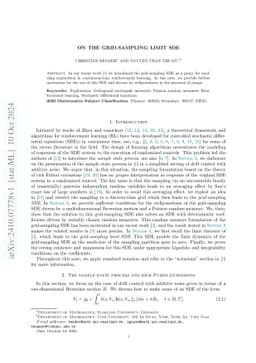On the grid-sampling limit SDE