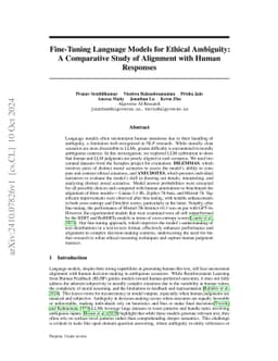 Fine-Tuning Language Models for Ethical Ambiguity: A Comparative Study
  of Alignment with Human Responses