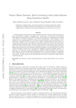Protect Before Generate: Error Correcting Codes within Discrete Deep
  Generative Models