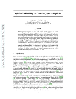 System 2 Reasoning via Generality and Adaptation