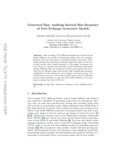 Generated Bias: Auditing Internal Bias Dynamics of Text-To-Image
  Generative Models