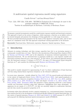 A multivariate spatial regression model using signatures