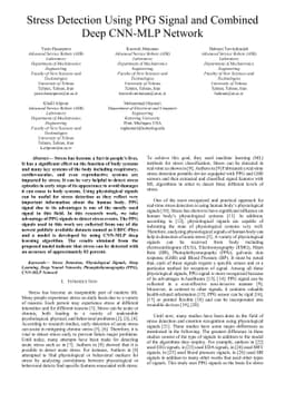 Stress Detection Using PPG Signal and Combined Deep CNN-MLP Network