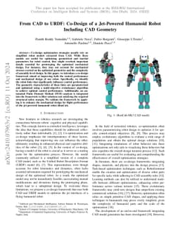 From CAD to URDF: Co-Design of a Jet-Powered Humanoid Robot Including
  CAD Geometry
