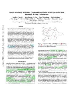 Neural Reasoning Networks: Efficient Interpretable Neural Networks With
  Automatic Textual Explanations