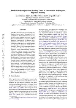 The Effect of Surprisal on Reading Times in Information Seeking and
  Repeated Reading