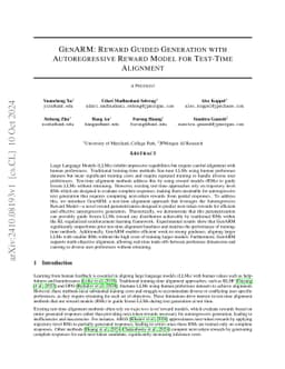GenARM: Reward Guided Generation with Autoregressive Reward Model for Test-time Alignment