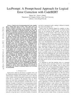 LecPrompt: A Prompt-based Approach for Logical Error Correction with
  CodeBERT