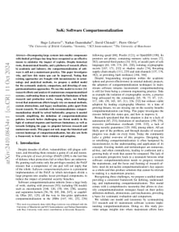 SoK: Software Compartmentalization