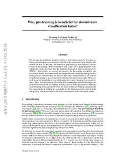 Why pre-training is beneficial for downstream classification tasks?