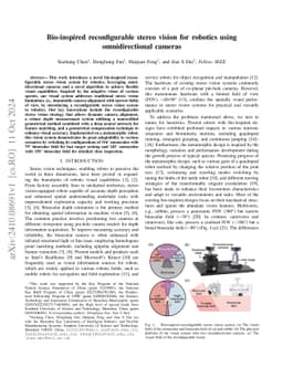 Bio-inspired reconfigurable stereo vision for robotics using
  omnidirectional cameras