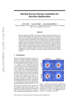 Batched Energy-Entropy acquisition for Bayesian Optimization
